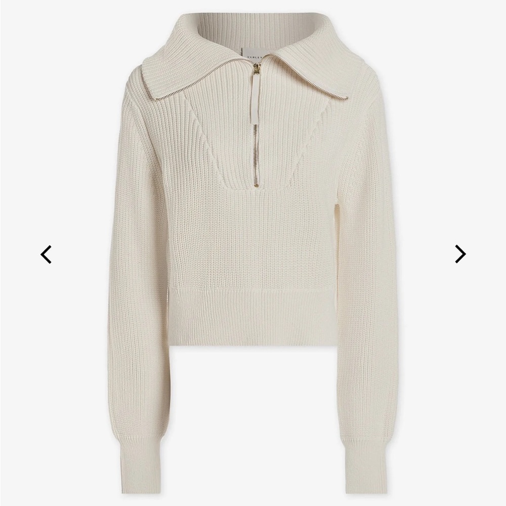 Varley Mentone Half-Zip Knit Pullover - Small White